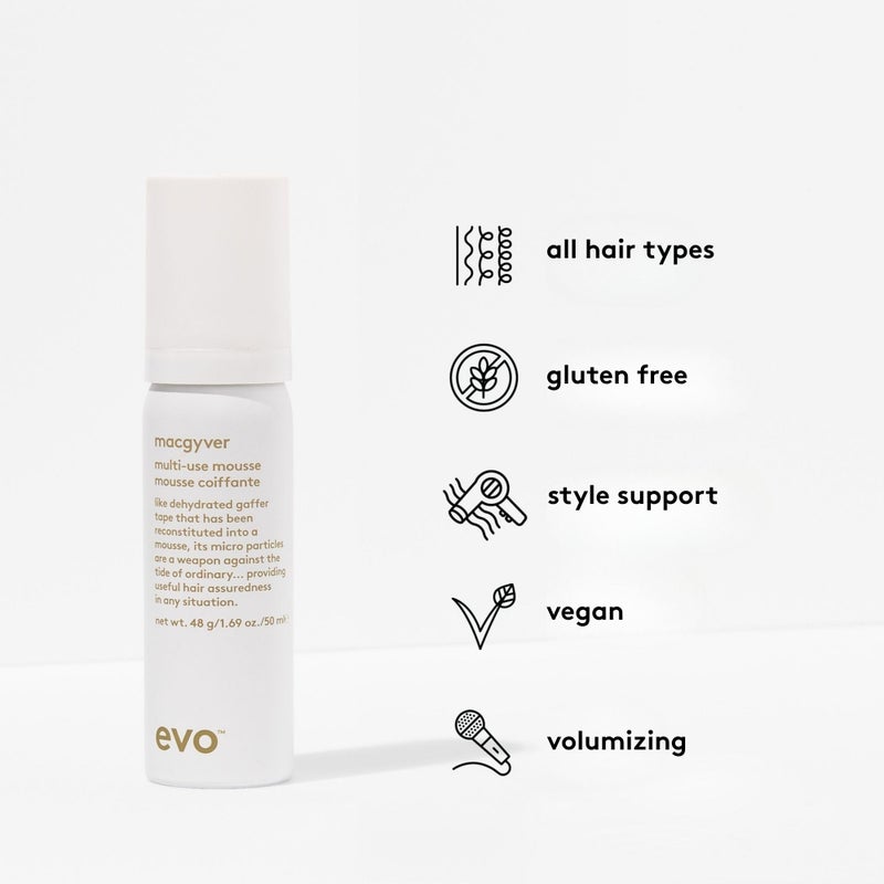 EVO Macgyver Multi-Use Mousse - Travel Size Multi Purpose Hair Styling Mousse To Create Volume, Separation & Texture - 6.8oz - Image 3